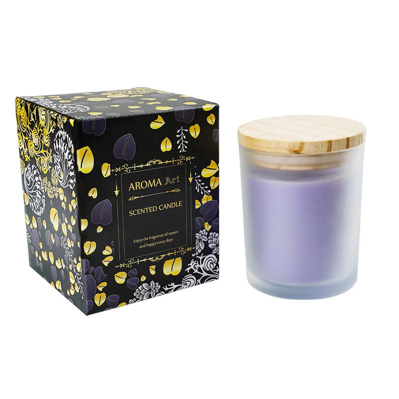Relaxing lavender aromatherapy soy wax scented can...